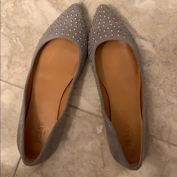 Shoes - J crew grey and sliver flats, 9
